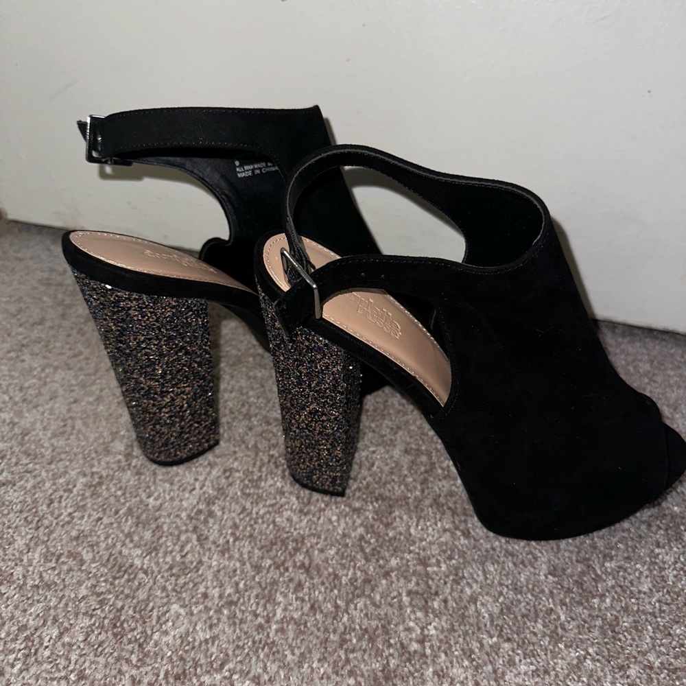 Charlotte Russe heels with glitter heel size 9